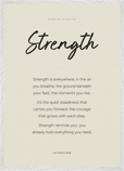 Strength Word of Intention Framed print A1 (59.4 x 84.1  cm) White frame Linen paper