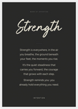Strength Word of Intention Framed print A2 (42 x 59.4  cm) White frame Carbon paper