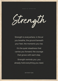 Strength Word of Intention Framed print A2 (42 x 59.4  cm) Wood frame Carbon paper