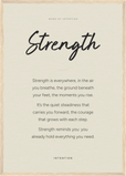 Strength Word of Intention Framed print A2 (42 x 59.4  cm) Wood frame Linen paper