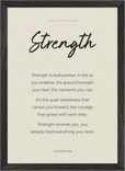 Strength Word of Intention Framed print A3 (29.7 x 42  cm) Black frame Linen paper