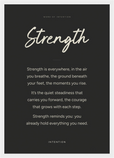Strength Word of Intention Framed print A3 (29.7 x 42  cm) White frame Carbon paper