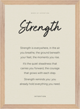 Strength Word of Intention Framed print A3 (29.7 x 42  cm) Wood frame Linen paper