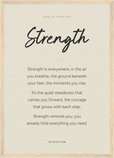 Strength Word of Intention Framed print A3 (29.7 x 42  cm) Wood frame Linen paper
