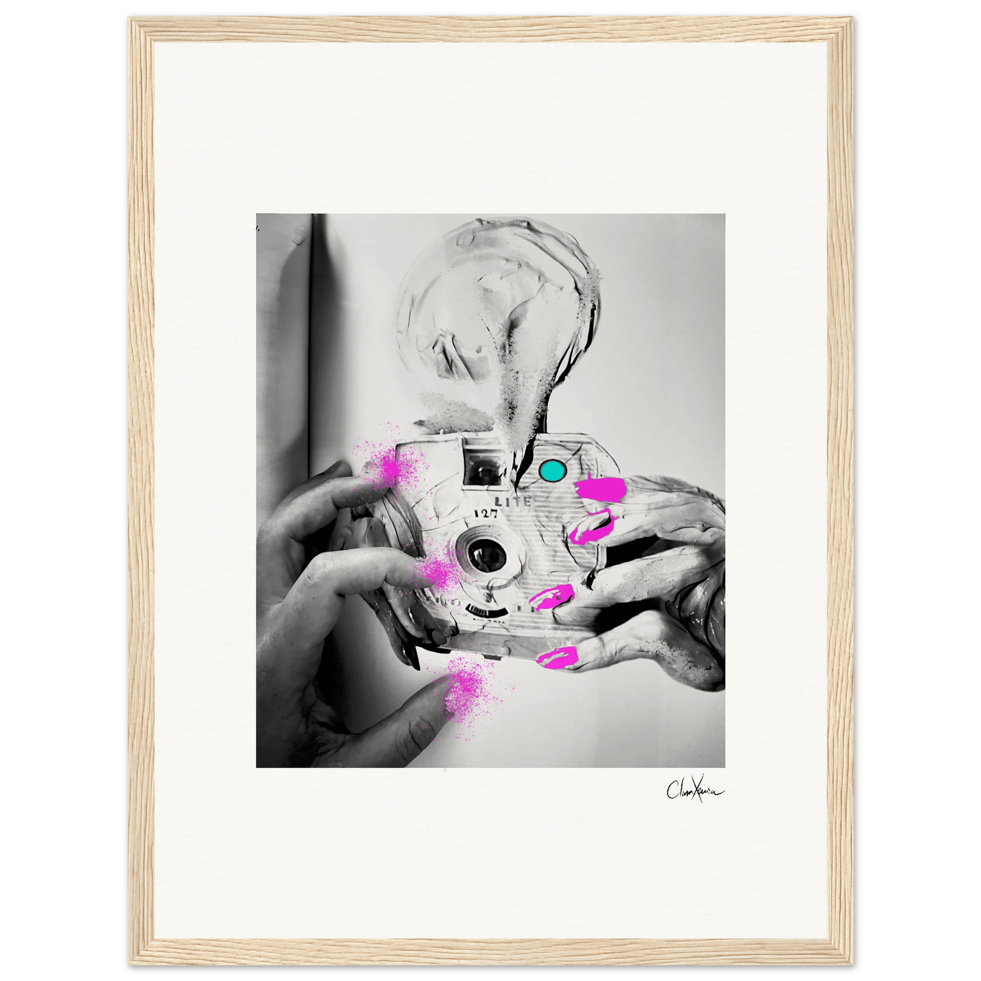 Synch'd Hands Framed print 30x40 cm / 12x16″ Wood frame 25