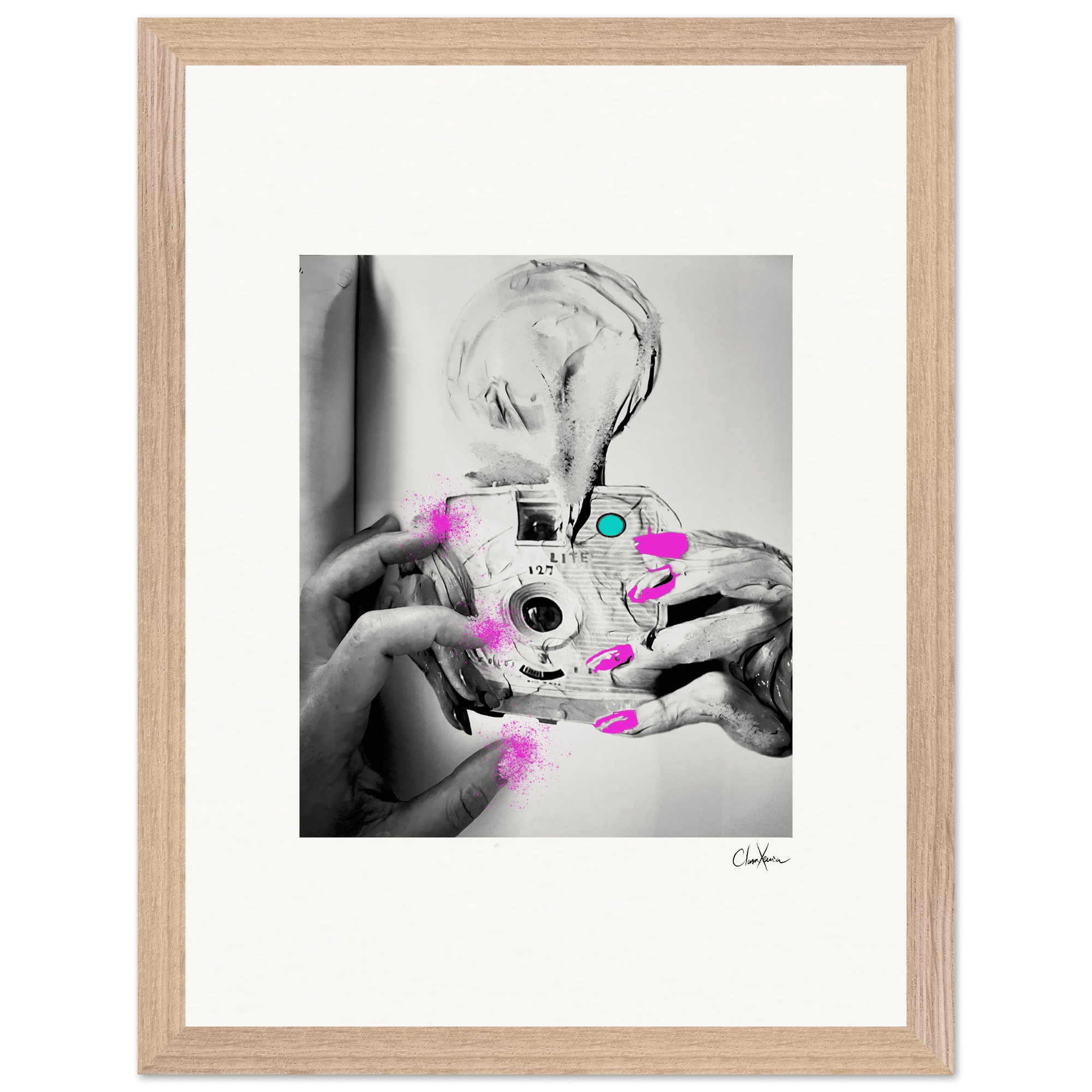 Synch'd Hands Framed print 30x40 cm / 12x16″ Wood frame 45