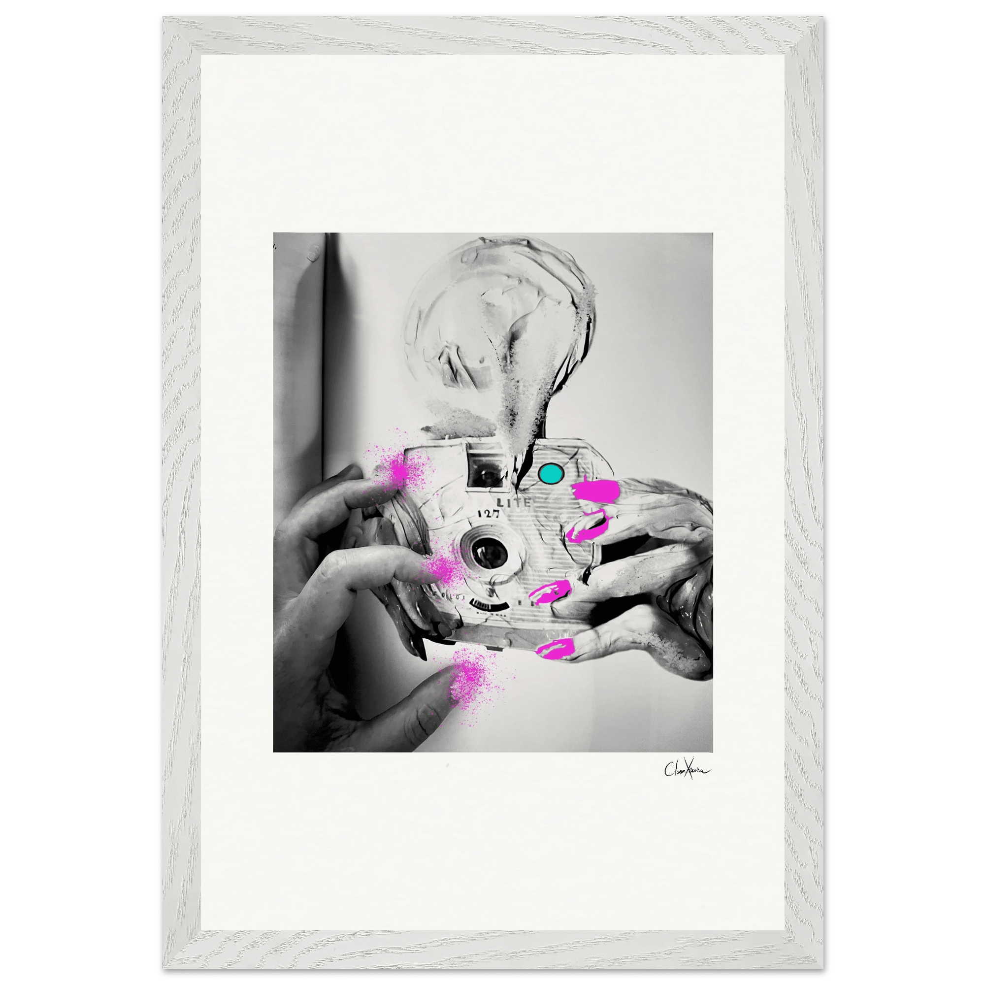 Synch'd Hands Framed print 30x45 cm / 12x18″ White frame 17