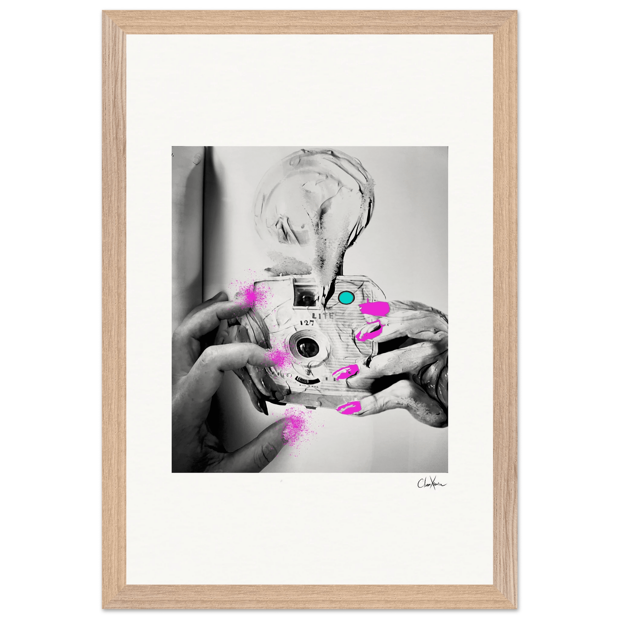 Synch'd Hands Framed print 30x45 cm / 12x18″ Wood frame 28