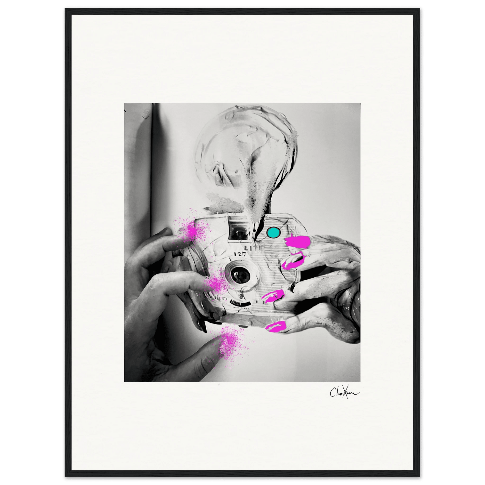 Synch'd Hands Framed print 60x80 cm / 24x32″ Black frame 74