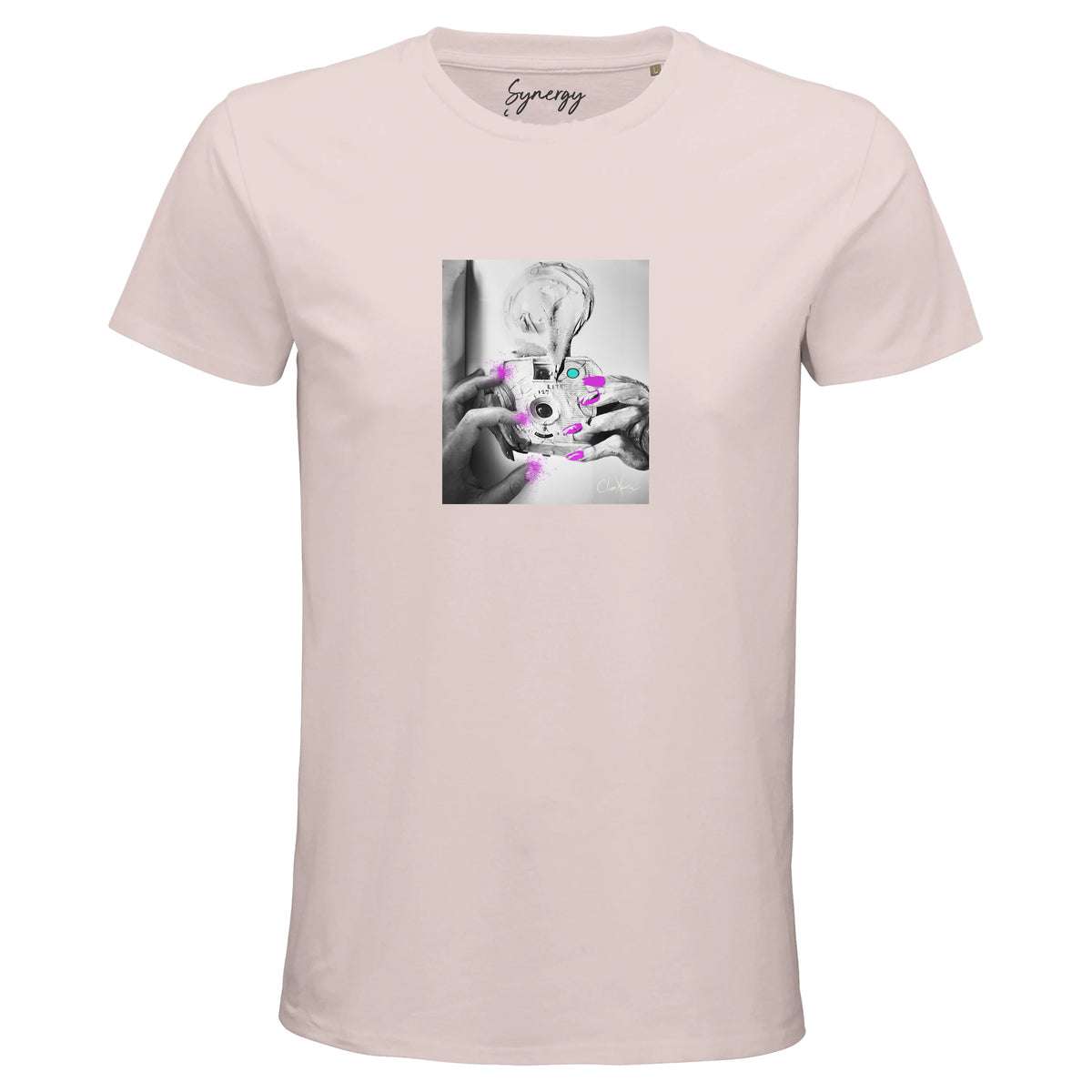 Synergy - "Synch'd Hands" T-shirt Pale Pink 1