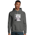 Synergy Synch'd Hands Organic Unisex Hoodie charcoal melange model front