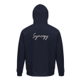 Synergy Synch'd Hands Organic Unisex Hoodie French Navy flat back