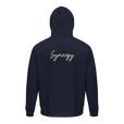 Synergy Synch'd Hands Organic Unisex Hoodie French Navy flat back