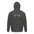 Synergy Synch'd Hands Organic Unisex Hoodie Grey Melange flat back