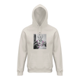 Synergy Synch'd Hands Organic Unisex Hoodie Off White flat front
