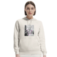 Synergy Synch'd Hands Organic Unisex Hoodie Off White second model front