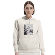 Synergy Synch'd Hands Organic Unisex Hoodie Off White second model front