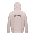 Synergy Synch'd Hands Organic Unisex Hoodie Pale Pink flat back