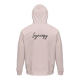 Synergy Synch'd Hands Organic Unisex Hoodie Pale Pink flat back