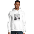 Synergy Synch'd Hands Organic Unisex Hoodie White model front