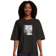 Synergy Synch'd Hands Organic Women's Oversized T-shirt Deep Black model front