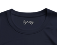 Synergy Synch'd Hands Organic Women's Oversized T-shirt French Navy inside neck