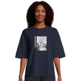 Synergy Synch'd Hands Organic Women's Oversized T-shirt French Navy model front