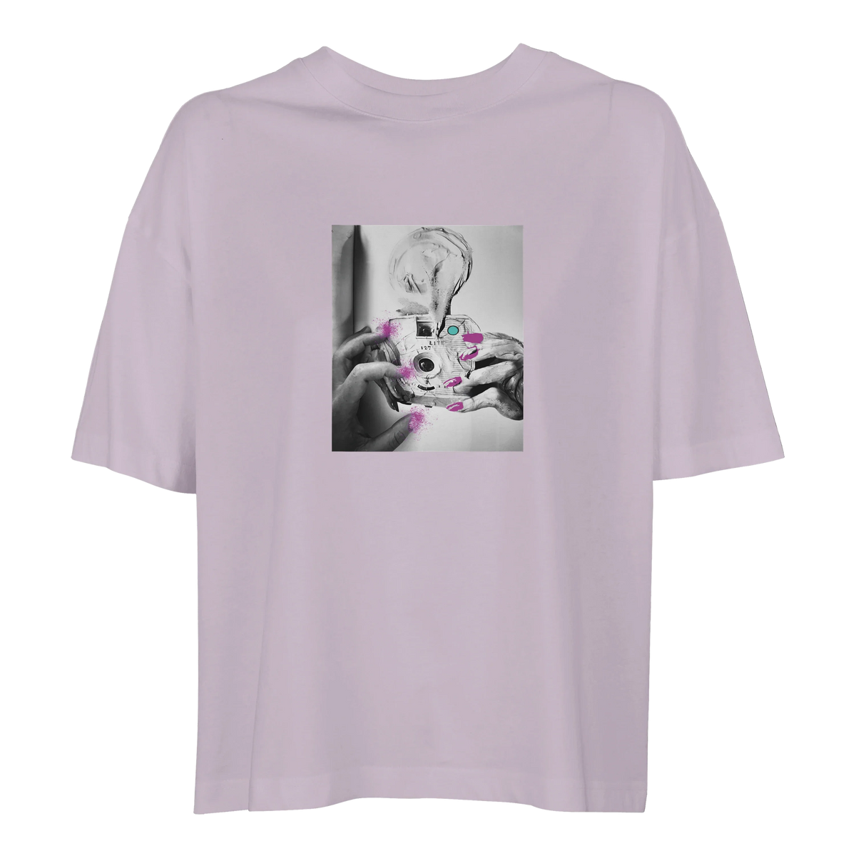 Synergy Synch'd Hands Organic Women's Oversized T-shirt lilak flat front