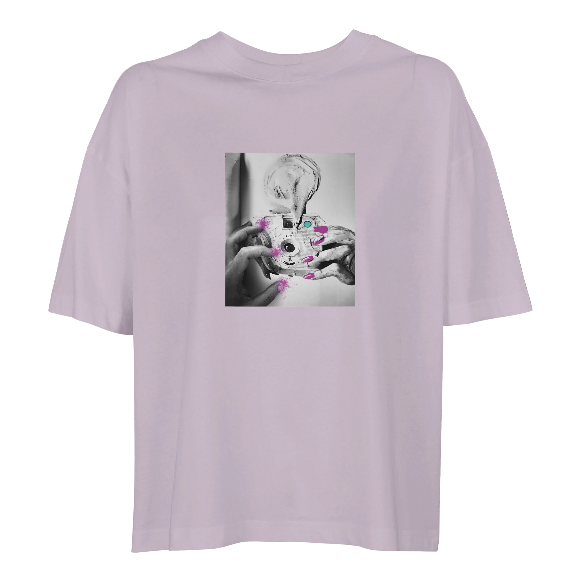 Synergy Synch'd Hands Organic Women's Oversized T-shirt lilak flat front