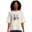 Synergy Synch'd Hands Organic Women's Oversized T-shirt Off White model front
