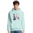 Synergy Synch'd Hands Recycled Blend Unisex Hoodie arctic blue model front