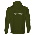 Synergy Synch'd Hands Recycled Blend Unisex Hoodie Army flat back