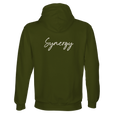 Synergy Synch'd Hands Recycled Blend Unisex Hoodie Army flat back