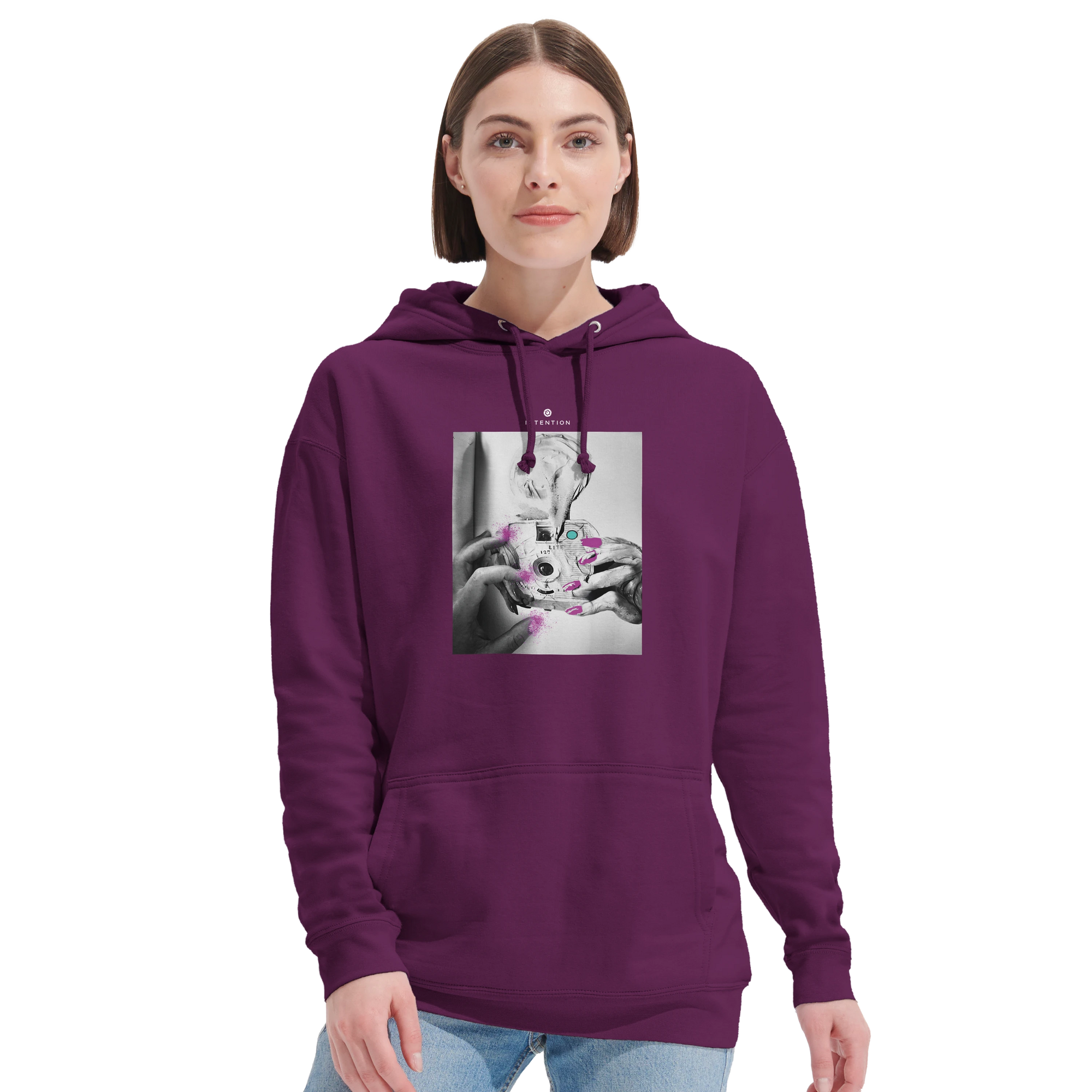 Synergy Synch'd Hands Recycled Blend Unisex Hoodie astral purple second model front