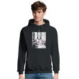 Synergy Synch'd Hands Recycled Blend Unisex Hoodie Black model front