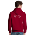 Synergy Synch'd Hands Recycled Blend Unisex Hoodie Burgundy model back
