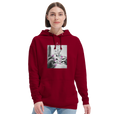 Synergy Synch'd Hands Recycled Blend Unisex Hoodie Burgundy second model front