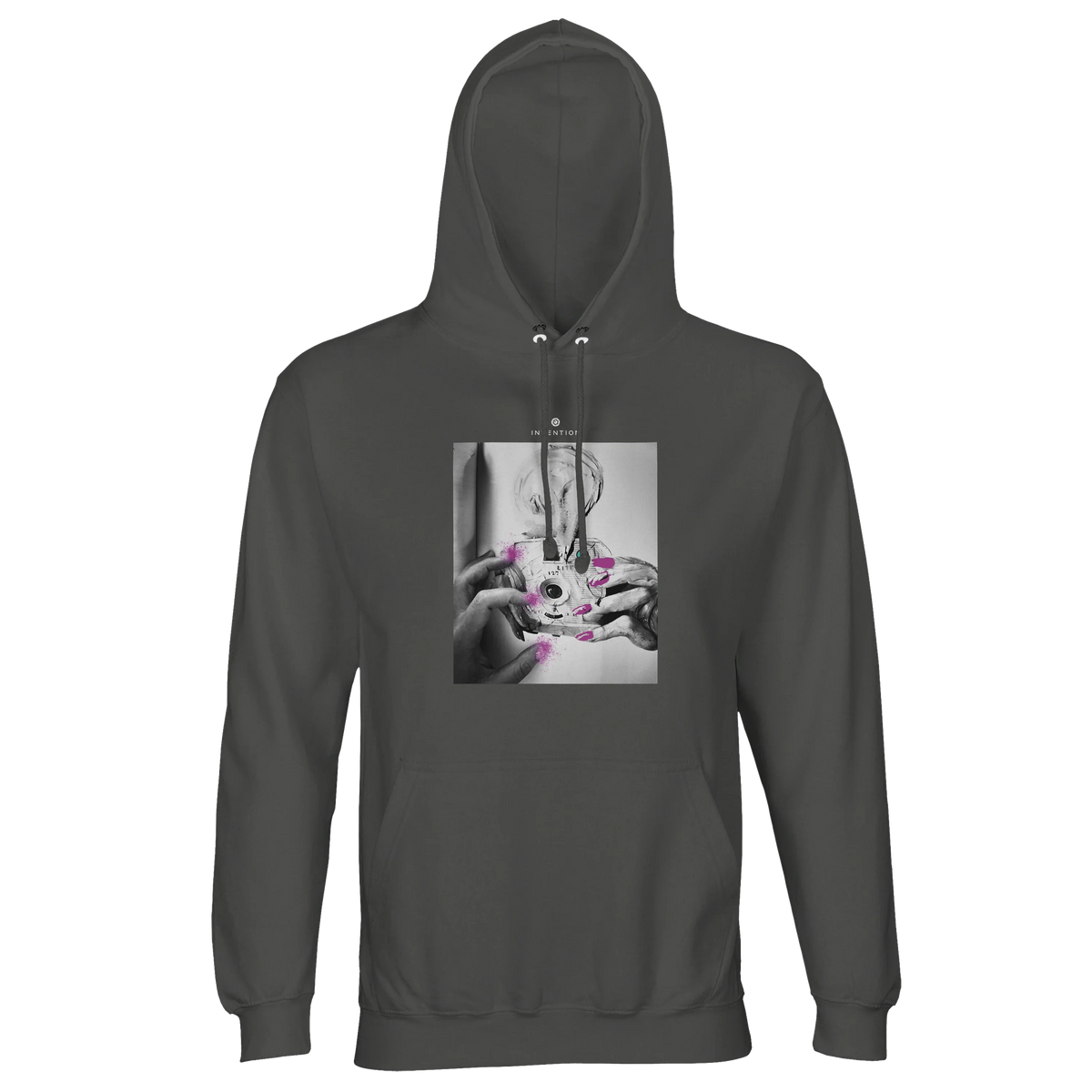 Synergy Synch'd Hands Recycled Blend Unisex Hoodie charcoal melange flat front