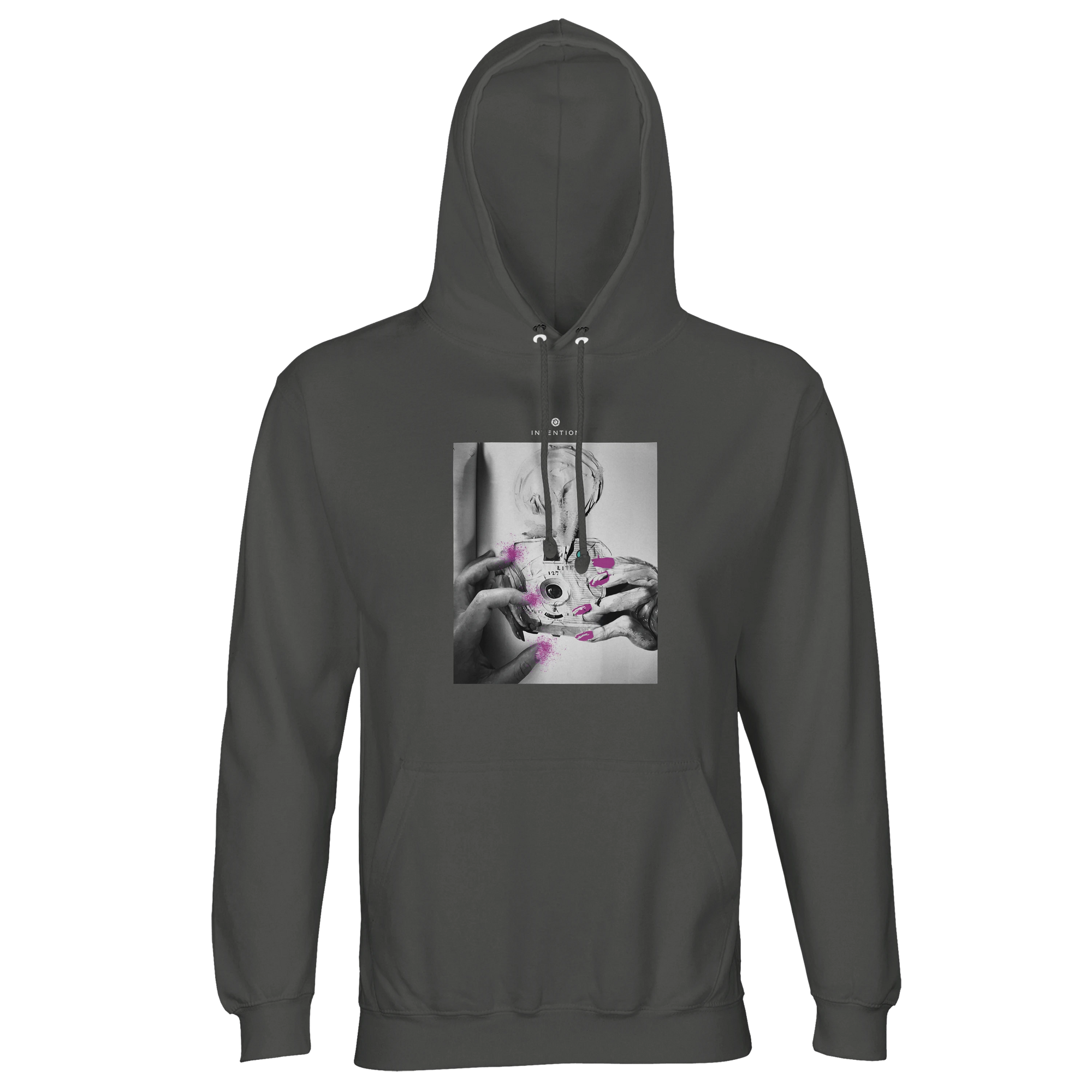 Synergy Synch'd Hands Recycled Blend Unisex Hoodie charcoal melange flat front