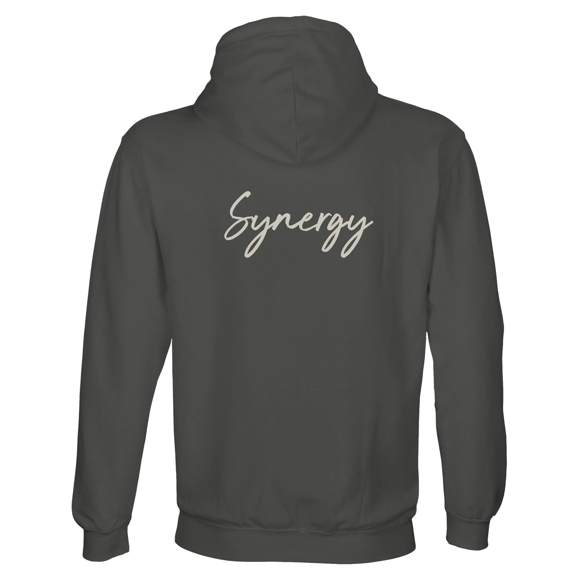 Synergy Synch'd Hands Recycled Blend Unisex Hoodie charcoal melange flat back