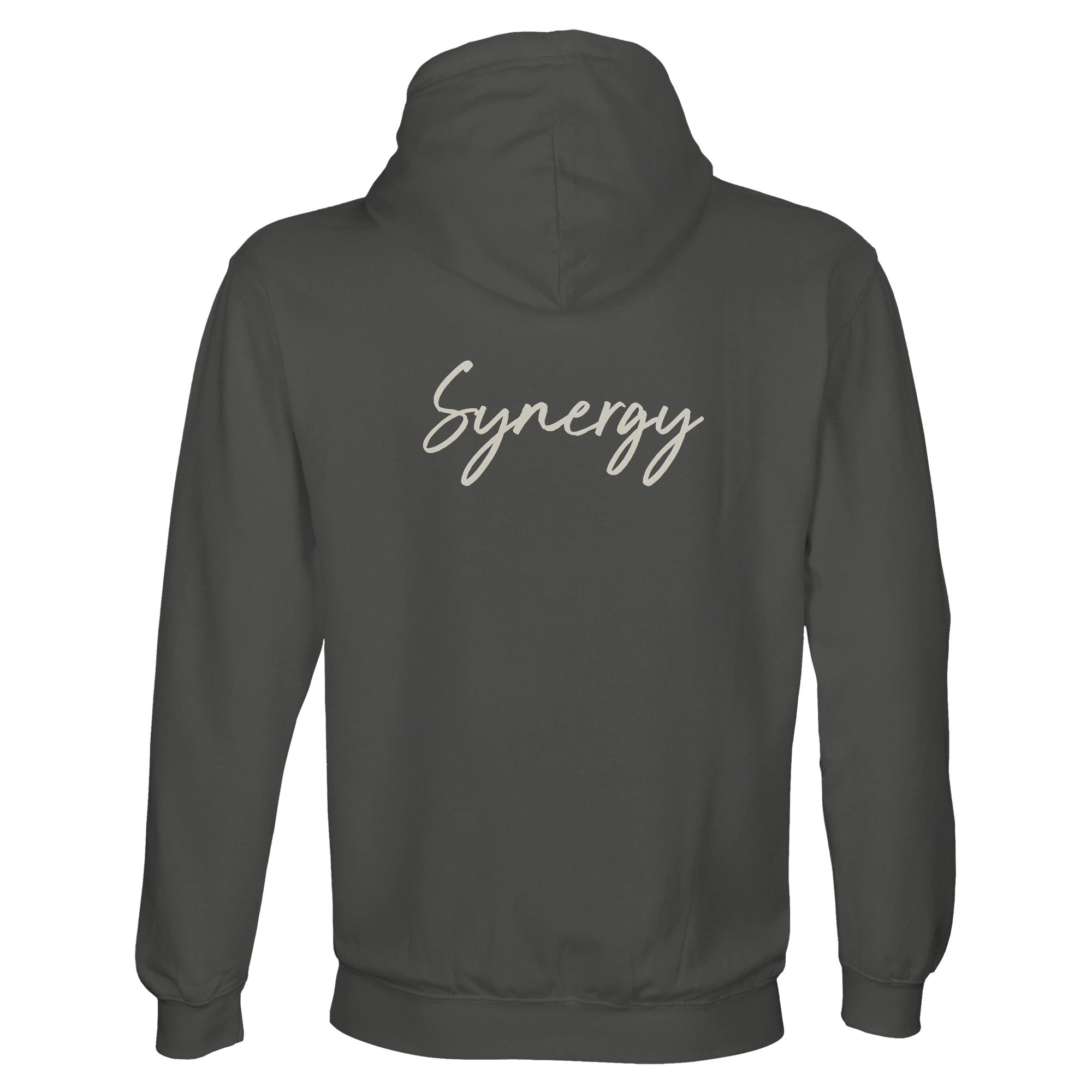 Synergy Synch'd Hands Recycled Blend Unisex Hoodie charcoal melange flat back