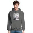 Synergy Synch'd Hands Recycled Blend Unisex Hoodie charcoal melange model front