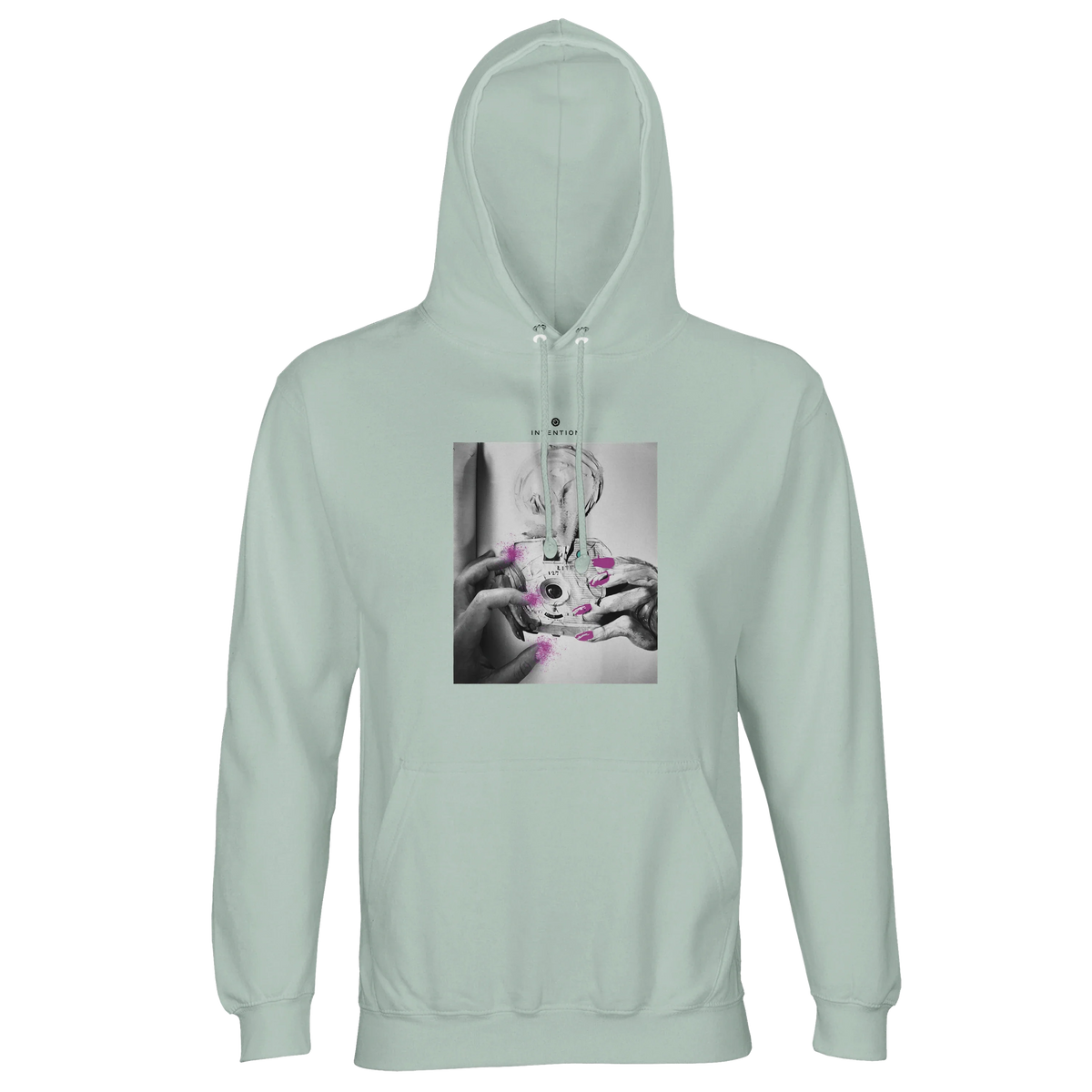 Synergy Synch'd Hands Recycled Blend Unisex Hoodie creamy green flat front