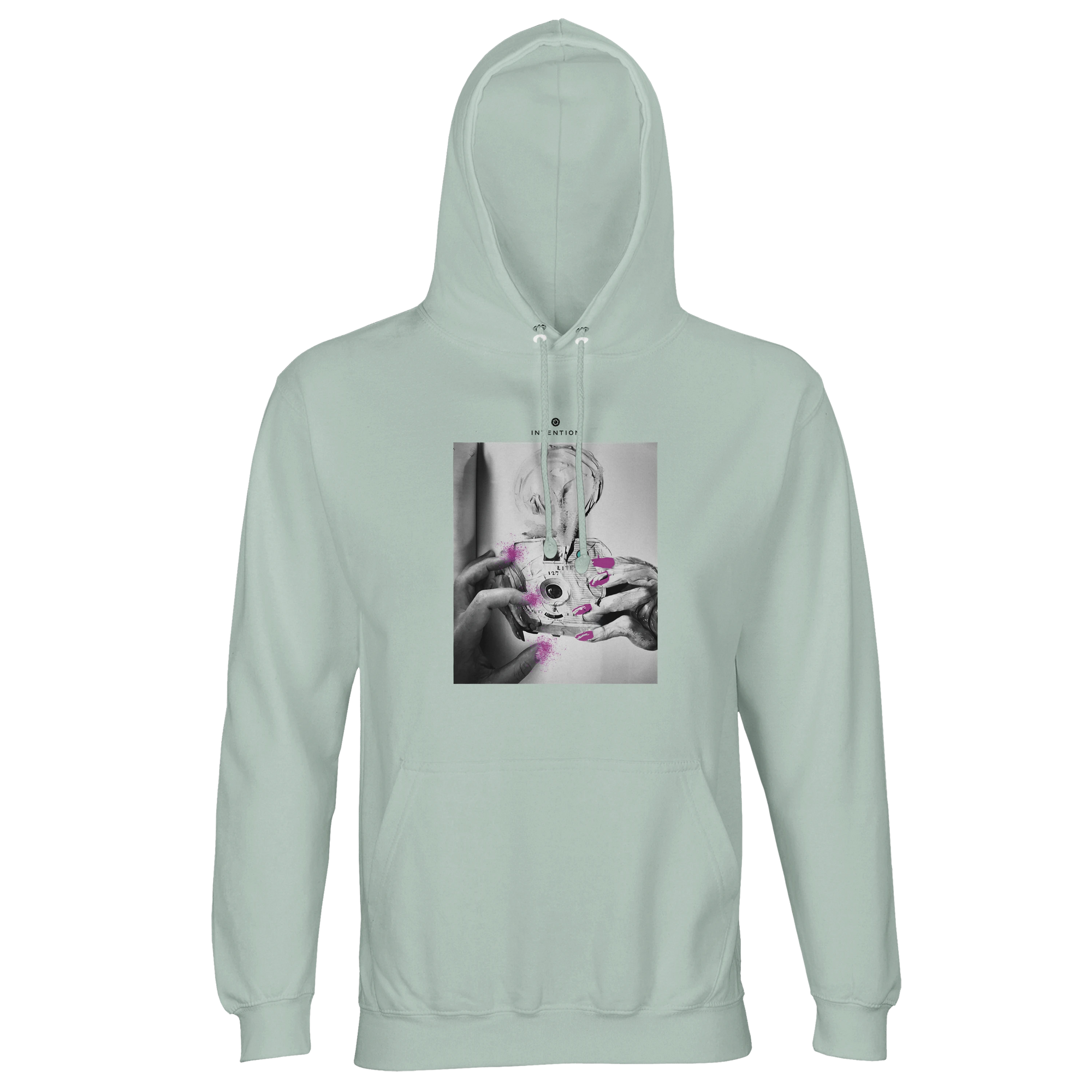 Synergy Synch'd Hands Recycled Blend Unisex Hoodie creamy green flat front