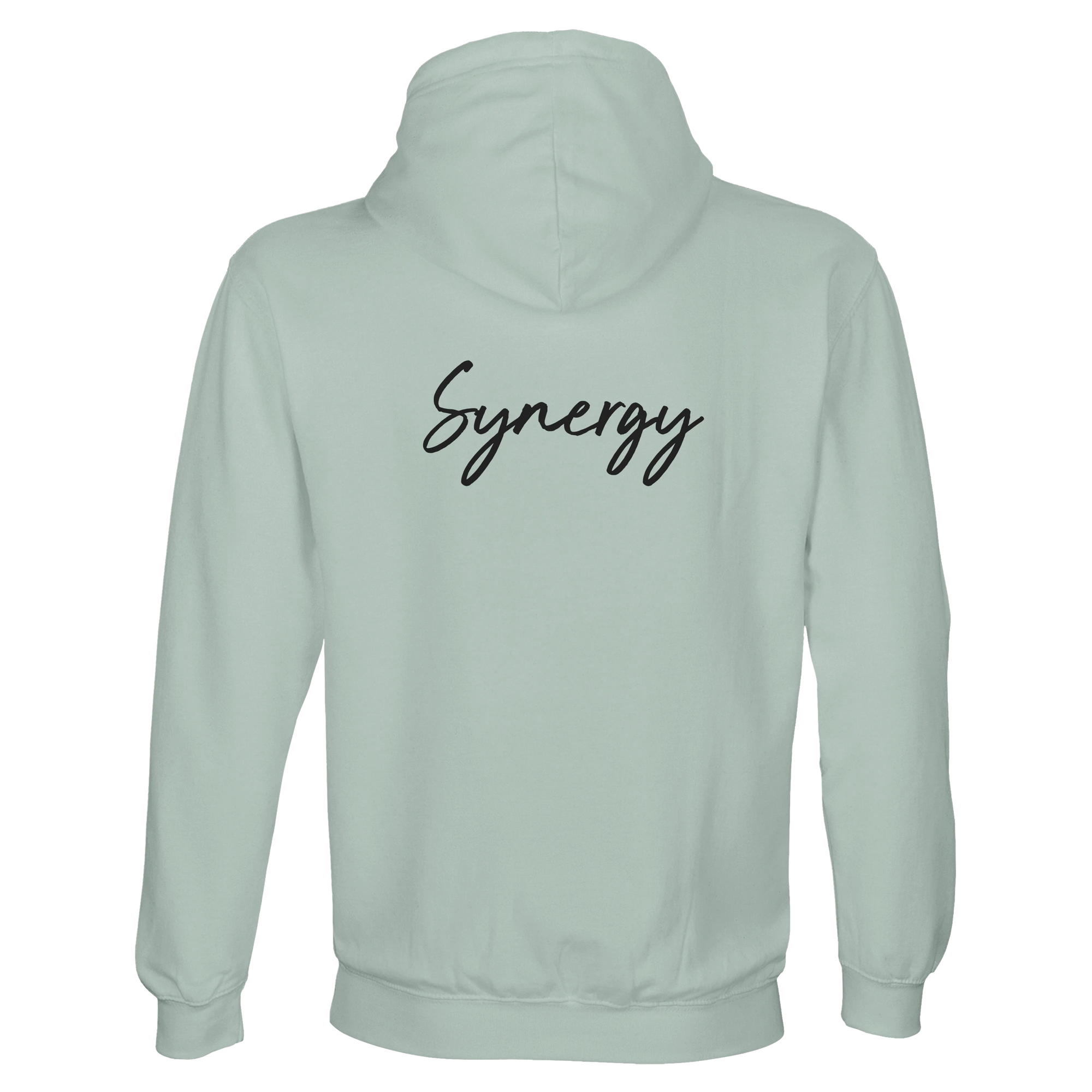 Synergy Synch'd Hands Recycled Blend Unisex Hoodie creamy green flat back