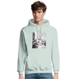 Synergy Synch'd Hands Recycled Blend Unisex Hoodie creamy green model front
