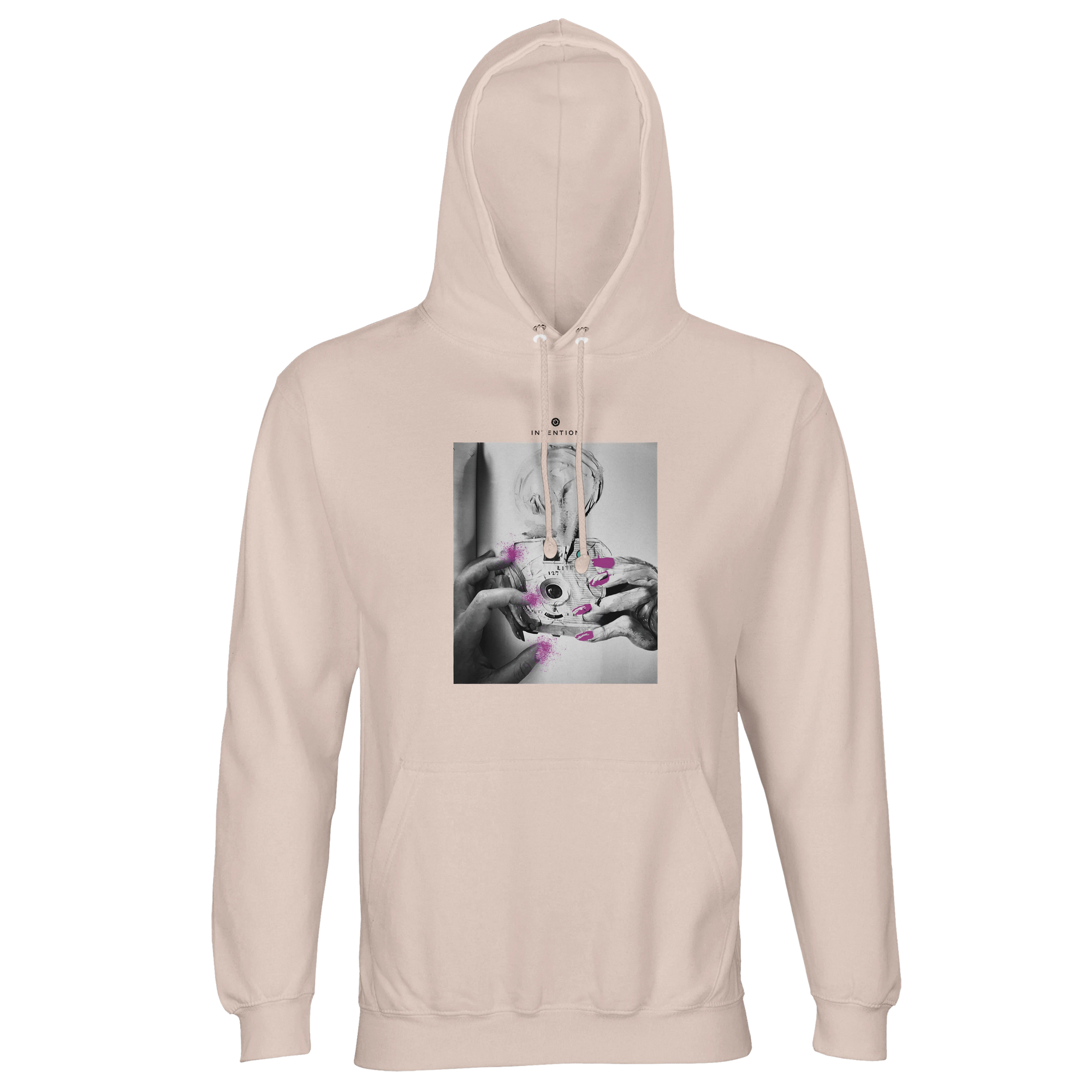 Synergy Synch'd Hands Recycled Blend Unisex Hoodie creamy pink flat front