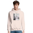 Synergy Synch'd Hands Recycled Blend Unisex Hoodie creamy pink model front