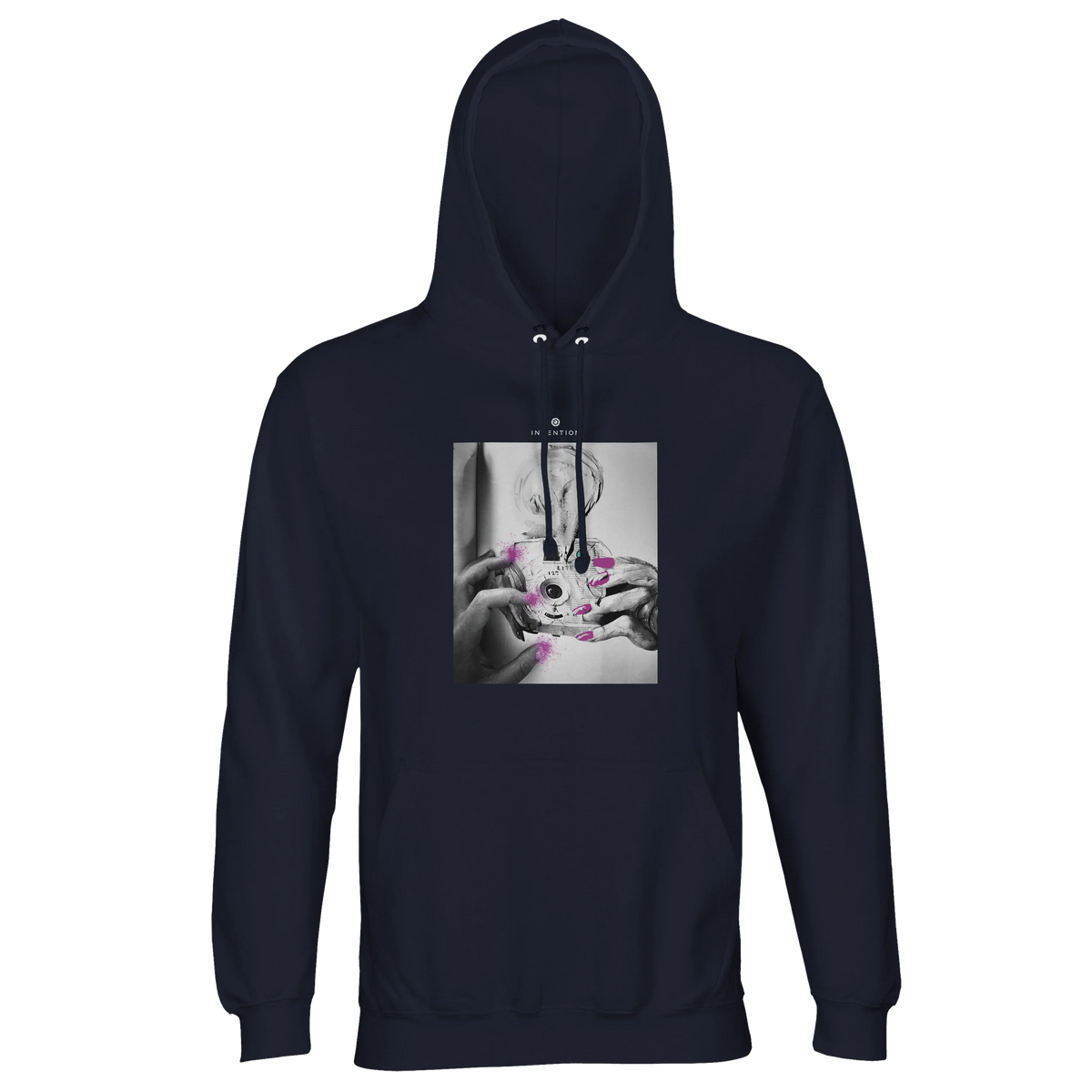 Synergy Synch'd Hands Recycled Blend Unisex Hoodie French Navy flat front