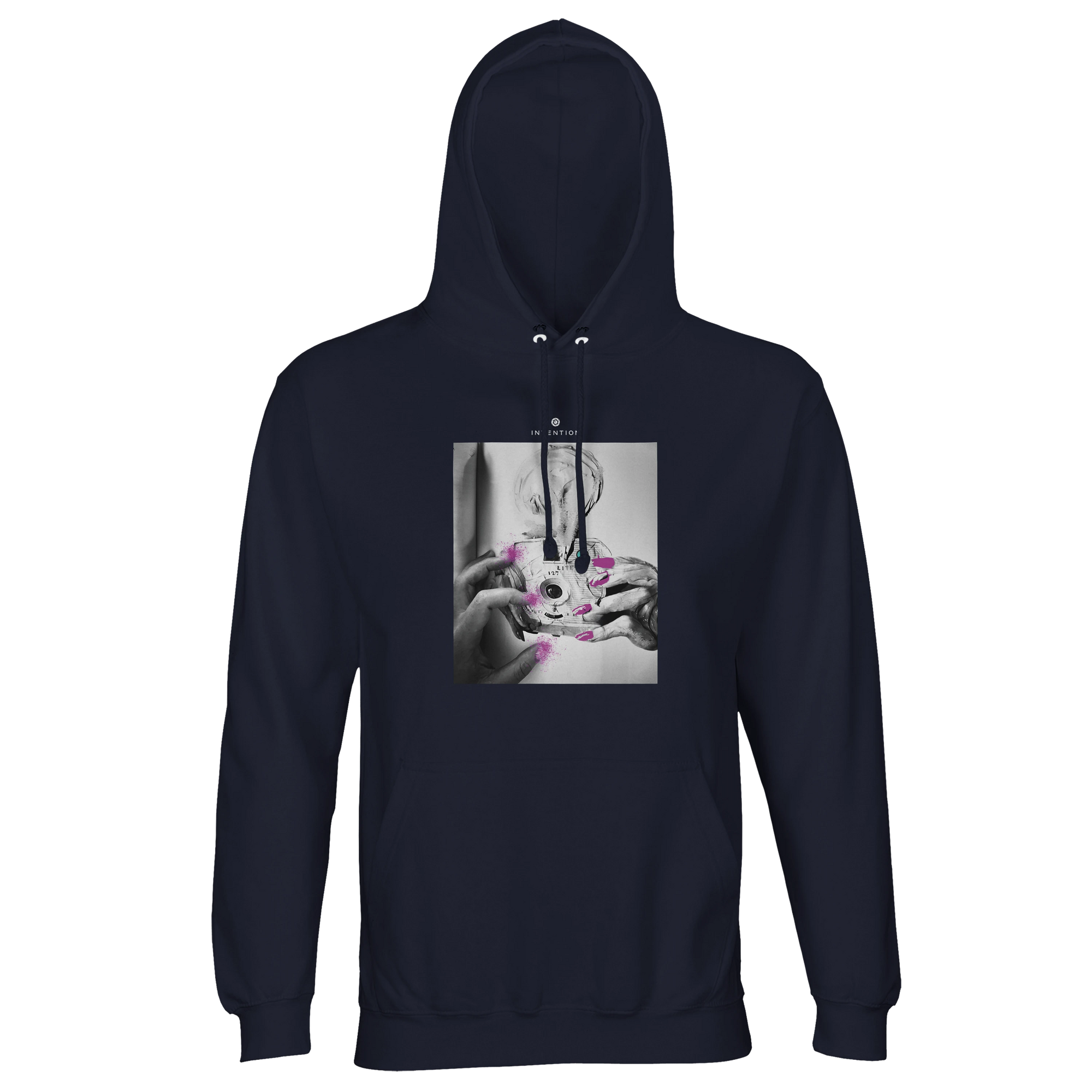 Synergy Synch'd Hands Recycled Blend Unisex Hoodie French Navy flat front